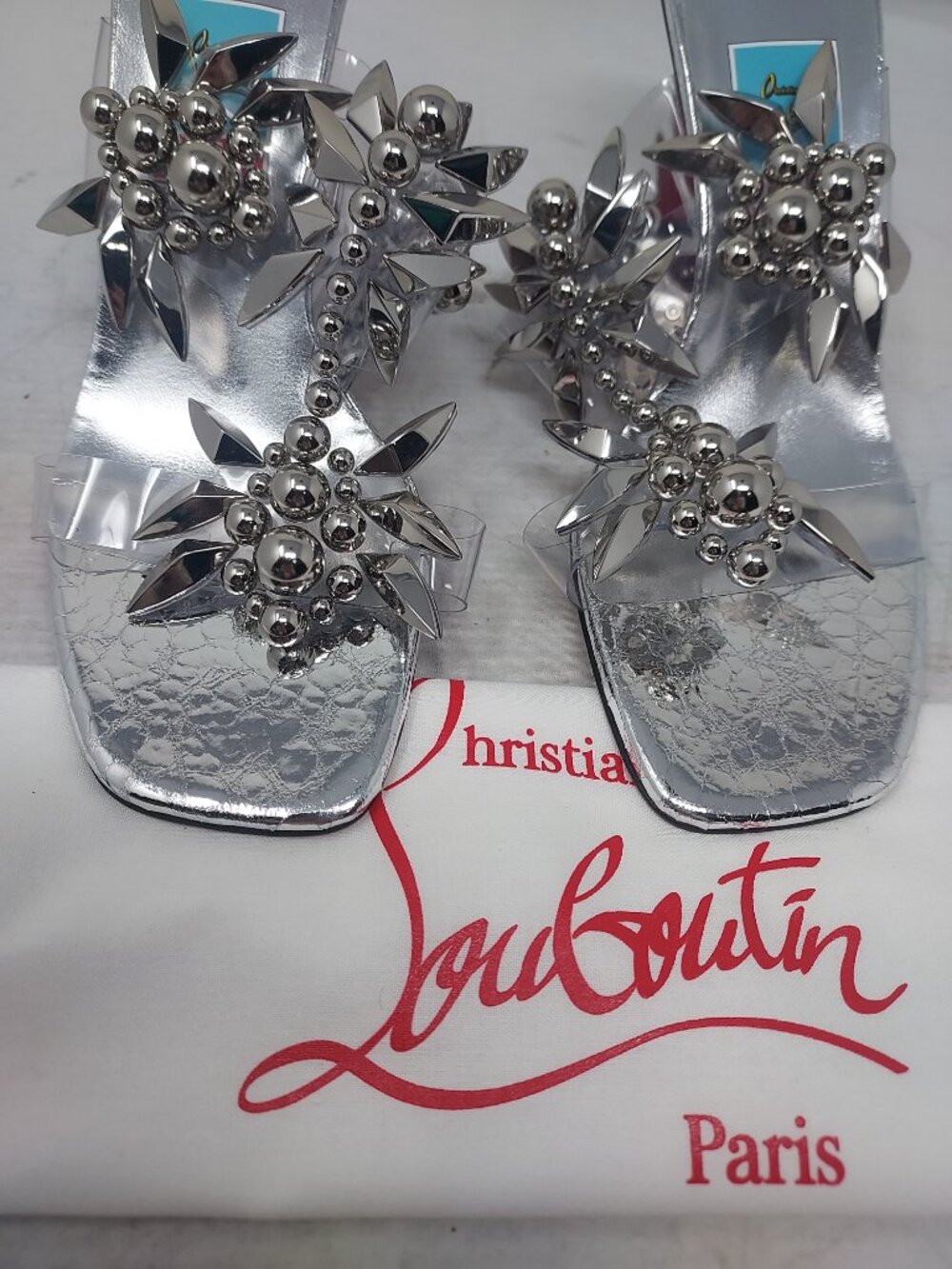 Christian Louboutin Marvel Imperious Rex Silver Jewel Sandal - Picture 6 of 12